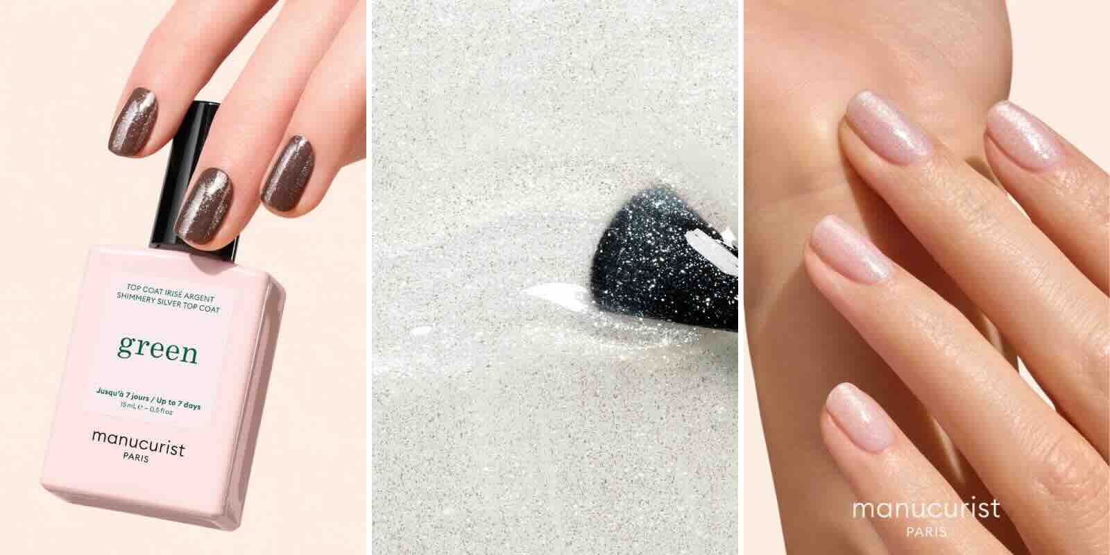 Top Coat Irisé Or Manucurist vernis doré scintillant GREEN™ manucure naturelle